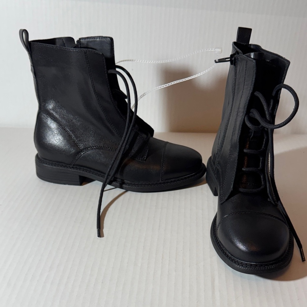 Chelsea & Violet Black Combat Boots